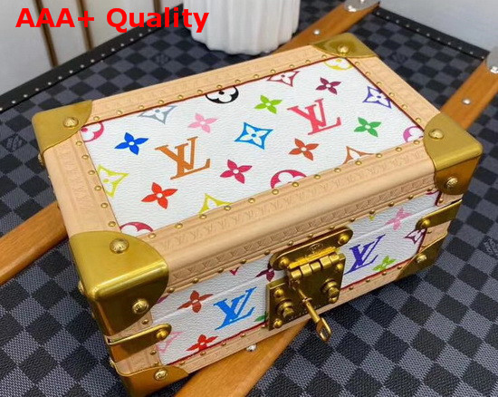 Louis Vuitton Coffret Tresor 24 White Multicolor Canvas Rose Ballerine Microfiber Lining Replica