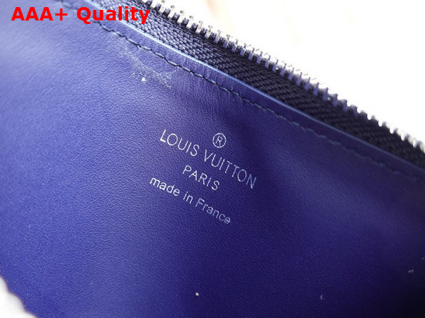 Louis Vuitton Coin Card Holder in Blue Printed Cowhide Leather M81432 Replica