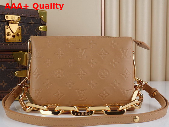 Louis Vuitton Coussin BB Handbag in Camel Monogram Embossed Puffy Lambskin Replica