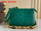 Louis Vuitton Coussin BB Handbag in Green Monogram Embossed Puffy Lambskin Replica