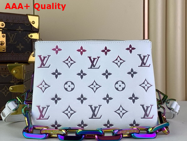 Louis Vuitton Coussin BB Handbag in Grey Lambskin Gold Color Hardware with Shaded Iridescent Colors M23617 Replica