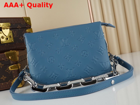 Louis Vuitton Coussin BB Handbag in Sky Blue Monogram Embossed Puffy Lambskin Replica