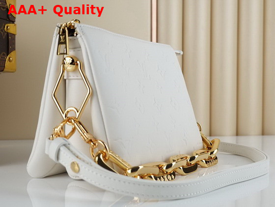 Louis Vuitton Coussin BB Handbag in White Monogram Embossed Puffy Lambskin Replica