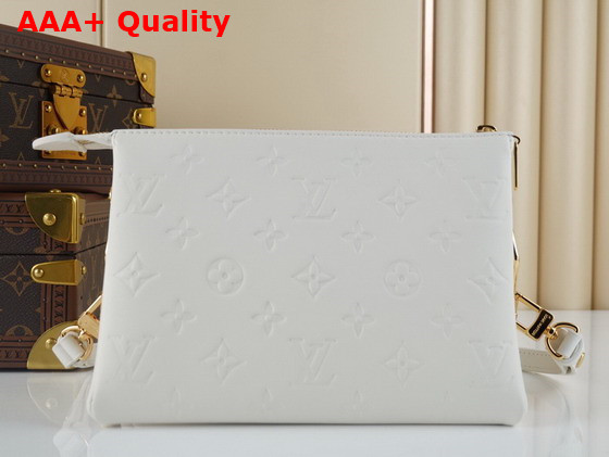 Louis Vuitton Coussin BB Handbag in White Monogram Embossed Puffy Lambskin Replica