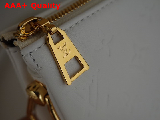 Louis Vuitton Coussin BB Handbag in White Monogram Embossed Puffy Lambskin Replica