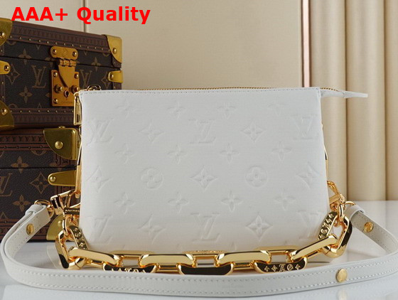 Louis Vuitton Coussin BB Handbag in White Monogram Embossed Puffy Lambskin Replica