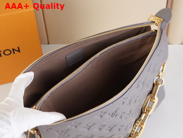 Louis Vuitton Coussin MM Handbag in Grey Monogram Embossed Puffy Lambskin M20771 Replica