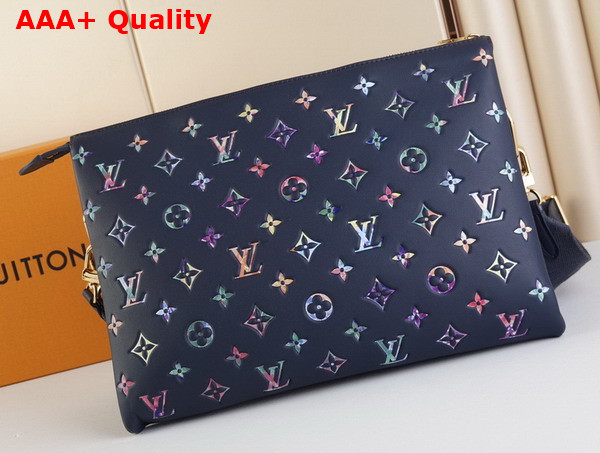 Louis Vuitton Coussin MM Handbag in Navy Blue Puffy Lambskin Embossed with a Surprising Monogram Pattern M21204 Replica