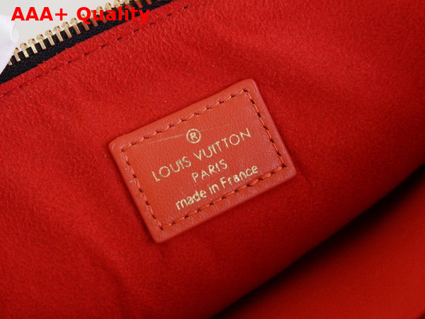 Louis Vuitton Coussin MM Monogram Embossed Black Patent Calfskin with Red Lambskin M20369 Replica