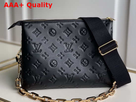 Louis Vuitton Coussin PM Black Monogram Embossed Puffy Lambskin M57790 Replica