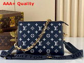 Louis Vuitton Coussin PM Black and White Monogram Print on the Embossed Puffy Lambskin M59398 Replica