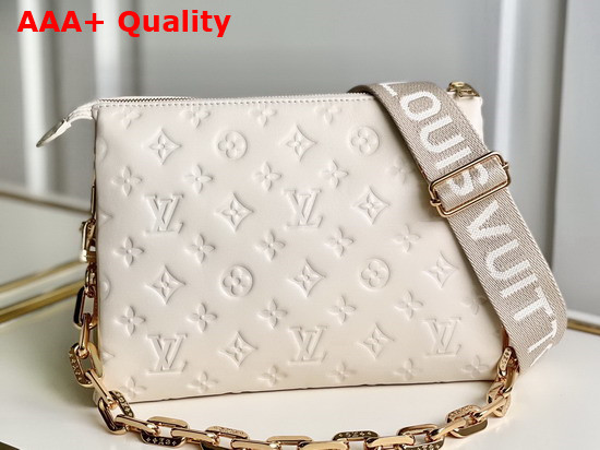 Louis Vuitton Coussin PM Cream Monogram Embossed Puffy Lambskin M57793 Replica