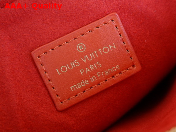 Louis Vuitton Coussin PM Handbag Black Monogram Embossed Patent Calfskin with Red Lambskin Replica