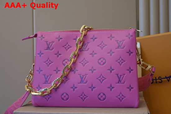 Louis Vuitton Coussin PM Handbag Pink Purple Monogram Embossed Puffy Lambskin M58628 Replica