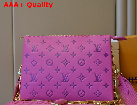 Louis Vuitton Coussin PM Handbag Pink Purple Monogram Embossed Puffy Lambskin M58628 Replica