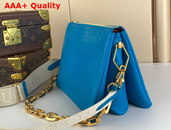 Louis Vuitton Coussin PM Handbag in Blue Lambskin Replica