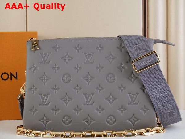 Louis Vuitton Coussin PM Handbag in Grey Monogram Embossed Puffy Lambskin M20842 Replica