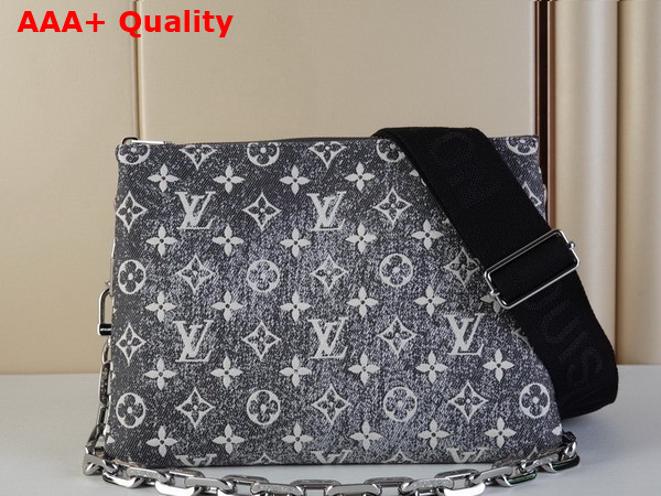 Louis Vuitton Coussin PM Handbag in Grey Monogram Jacquard Denim Replica