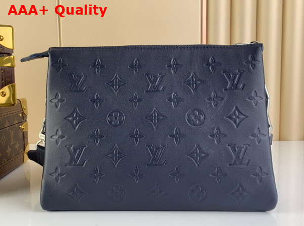 Louis Vuitton Coussin PM Handbag in Navy Blue Monogram Embossed Puffy Lambskin with Silver Hardware Replica