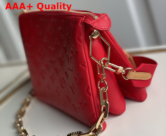 Louis Vuitton Coussin PM Handbag in Red Monogram Embossed Puffy Lambskin M57792 Replica