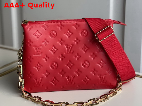 Louis Vuitton Coussin PM Handbag in Red Monogram Embossed Puffy Lambskin M57792 Replica