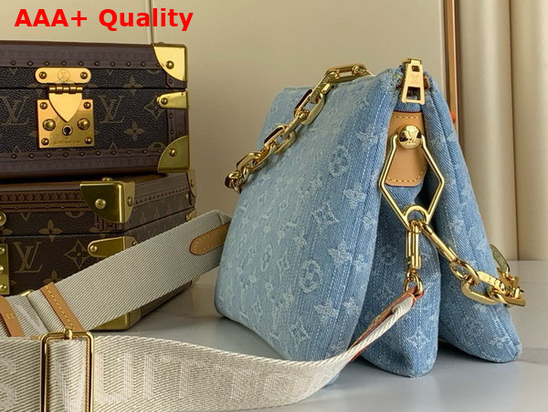 Louis Vuitton Coussin PM Handbag in Sky Blue Monogram Denim M24564 Replica