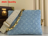 Louis Vuitton Coussin PM Handbag in Sky Blue Monogram Denim M24564 Replica