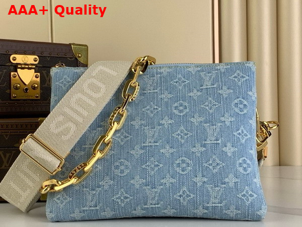 Louis Vuitton Coussin PM Handbag in Sky Blue Monogram Denim M24564 Replica