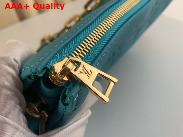 Louis Vuitton Coussin PM Handbag in Turquoise Monogram Embossed Puffy Lambskin M20769 Replica