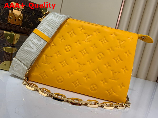 Louis Vuitton Coussin PM Handbag in Yellow Monogram Embossed Puffy Lambskin M20378 Replica