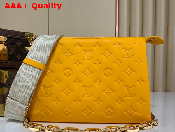 Louis Vuitton Coussin PM Handbag in Yellow Monogram Embossed Puffy Lambskin M20378 Replica