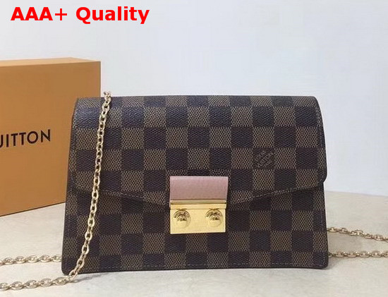 Louis Vuitton Croisette Chain Wallet Magnolia Damier Ebene Canvas N60287 Replica