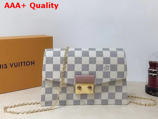 Louis Vuitton Croisette Chain Wallet Rose Ballerine Damier Azur Canvas N60357 Replica