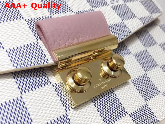 Louis Vuitton Croisette Chain Wallet Rose Ballerine Damier Azur Canvas N60357 Replica