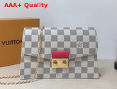 Louis Vuitton Croisette Chain Wallet Rose Papaye Damier Azur Canvas N60358 Replica