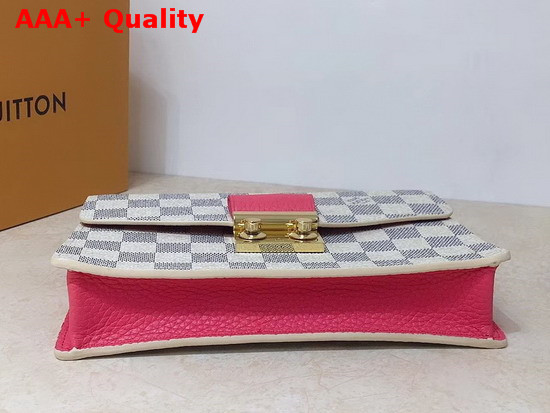 Louis Vuitton Croisette Chain Wallet Rose Papaye Damier Azur Canvas N60358 Replica