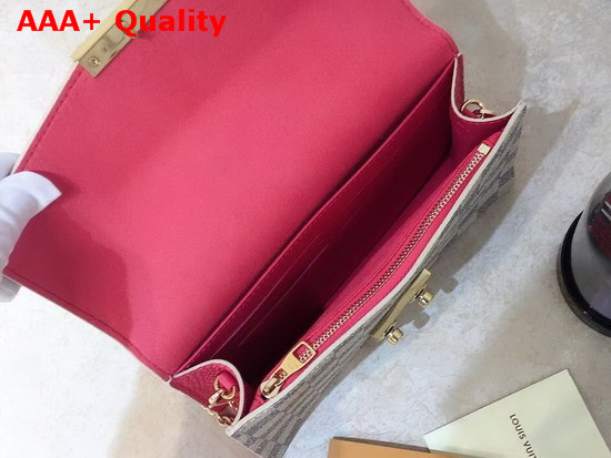 Louis Vuitton Croisette Chain Wallet Rose Papaye Damier Azur Canvas N60358 Replica