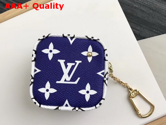 Louis Vuitton Cube Coin Purse Blue and White Monogram Canvas Replica