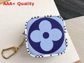 Louis Vuitton Cube Coin Purse Blue and White Monogram Canvas Replica