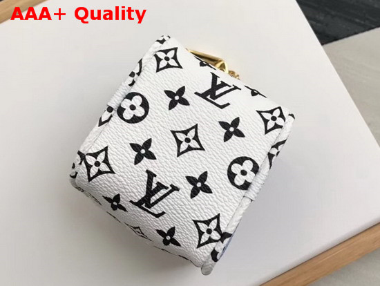 Louis Vuitton Cube Coin Purse Blue and White Monogram Canvas Replica