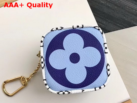 Louis Vuitton Cube Coin Purse Blue and White Monogram Canvas Replica