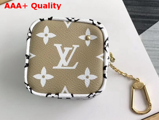 Louis Vuitton Cube Coin Purse Khaki and White Monogram Canvas Replica