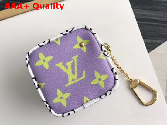 Louis Vuitton Cube Coin Purse Pink and Lila Monogram Canvas M67669 Replica