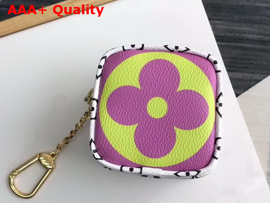 Louis Vuitton Cube Coin Purse Pink and Lila Monogram Canvas M67669 Replica