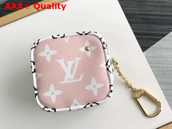 Louis Vuitton Cube Coin Purse Red Pink and White Monogram Canvas Replica