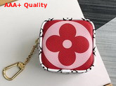 Louis Vuitton Cube Coin Purse Red Pink and White Monogram Canvas Replica