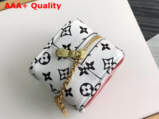 Louis Vuitton Cube Coin Purse Red Pink and White Monogram Canvas Replica