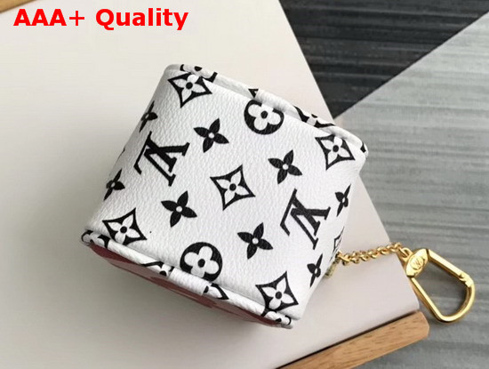 Louis Vuitton Cube Coin Purse Red Pink and White Monogram Canvas Replica