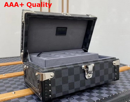 Louis Vuitton Cufflinks Box Damier Graphite Canvas N48248 Replica