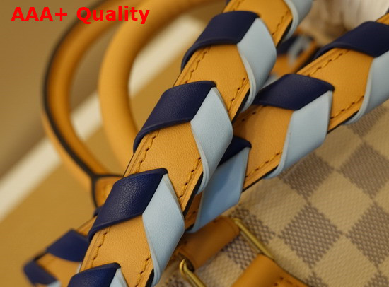 Louis Vuitton Damier Azur Canvas Speedy Bandouliere 30 Features a Detachable Braided Strap in Leather N50054 Replica